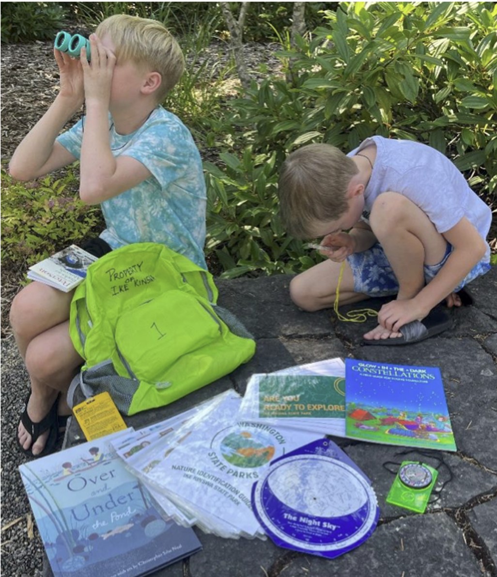 Kids with adventure backpacks